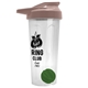 a translucent frost tumbler & mocha mousse lid & green mixing ball endurance shaker tumbler with drink - thru lid and mixing ball