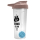 a translucent frost tumbler & mocha mousse lid & cyan mixing ball endurance shaker tumbler with drink - thru lid and mixing ball