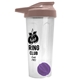 a translucent frost tumbler & mocha mousse lid & violet mixing ball endurance shaker tumbler with drink - thru lid and mixing ball