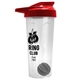 a translucent frost tumbler & red lid & gray mixing ball endurance shaker tumbler with drink - thru lid and mixing ball