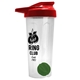 a translucent frost tumbler & red lid & green mixing ball endurance shaker tumbler with drink - thru lid and mixing ball