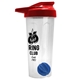 a translucent frost tumbler & red lid & royal blue mixing ball endurance shaker tumbler with drink - thru lid and mixing ball
