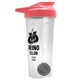 a translucent frost tumbler & salmon lid & gray mixing ball endurance shaker tumbler with drink - thru lid and mixing ball