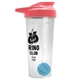 a translucent frost tumbler & salmon lid & cyan mixing ball endurance shaker tumbler with drink - thru lid and mixing ball