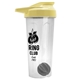 a translucent frost tumbler & pastel yellow lid & gray mixing ball endurance shaker tumbler with drink - thru lid and mixing ball