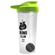 a translucent frost tumbler & lime green lid & black mixing ball endurance shaker tumbler with drink - thru lid and mixing ball
