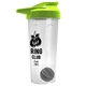 a translucent frost tumbler & lime green lid & gray mixing ball endurance shaker tumbler with drink - thru lid and mixing ball