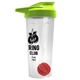 a translucent frost tumbler & lime green lid & red mixing ball endurance shaker tumbler with drink - thru lid and mixing ball