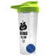 a translucent frost tumbler & lime green lid & royal blue mixing ball endurance shaker tumbler with drink - thru lid and mixing ball
