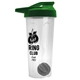 a translucent frost tumbler & green lid & gray mixing ball endurance shaker tumbler with drink - thru lid and mixing ball