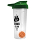 a translucent frost tumbler & green lid & orange mixing ball endurance shaker tumbler with drink - thru lid and mixing ball