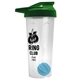 a translucent frost tumbler & green lid & cyan mixing ball endurance shaker tumbler with drink - thru lid and mixing ball