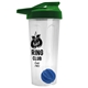 a translucent frost tumbler & green lid & royal blue mixing ball endurance shaker tumbler with drink - thru lid and mixing ball