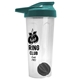 a translucent frost tumbler & teal lid & black mixing ball endurance shaker tumbler with drink - thru lid and mixing ball