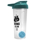 a translucent frost tumbler & teal lid & cyan mixing ball endurance shaker tumbler with drink - thru lid and mixing ball