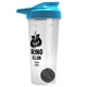 a translucent frost tumbler & cyan lid & black mixing ball endurance shaker tumbler with drink - thru lid and mixing ball