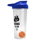 a translucent frost tumbler & royal blue lid & orange mixing ball endurance shaker tumbler with drink - thru lid and mixing ball