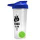 a translucent frost tumbler & royal blue lid & lime green mixing ball endurance shaker tumbler with drink - thru lid and mixing ball