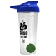 a translucent frost tumbler & royal blue lid & green mixing ball endurance shaker tumbler with drink - thru lid and mixing ball