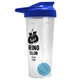 a translucent frost tumbler & royal blue lid & cyan mixing ball endurance shaker tumbler with drink - thru lid and mixing ball