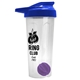a translucent frost tumbler & royal blue lid & violet mixing ball endurance shaker tumbler with drink - thru lid and mixing ball