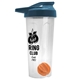 a translucent frost tumbler & steel blue lid & orange mixing ball endurance shaker tumbler with drink - thru lid and mixing ball