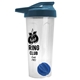 a translucent frost tumbler & steel blue lid & royal blue mixing ball endurance shaker tumbler with drink - thru lid and mixing ball
