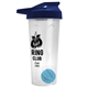 a translucent frost tumbler & navy blue lid & cyan mixing ball endurance shaker tumbler with drink - thru lid and mixing ball