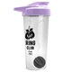 a translucent frost tumbler & lilac lid & black mixing ball endurance shaker tumbler with drink - thru lid and mixing ball