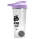 a translucent frost tumbler & lilac lid & gray mixing ball endurance shaker tumbler with drink - thru lid and mixing ball