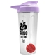 a translucent frost tumbler & lilac lid & red mixing ball endurance shaker tumbler with drink - thru lid and mixing ball