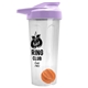 a translucent frost tumbler & lilac lid & orange mixing ball endurance shaker tumbler with drink - thru lid and mixing ball