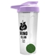 a translucent frost tumbler & lilac lid & green mixing ball endurance shaker tumbler with drink - thru lid and mixing ball