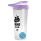 a translucent frost tumbler & lilac lid & cyan mixing ball endurance shaker tumbler with drink - thru lid and mixing ball