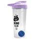 a translucent frost tumbler & lilac lid & royal blue mixing ball endurance shaker tumbler with drink - thru lid and mixing ball