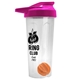 a translucent frost tumbler & pink lid & orange mixing ball endurance shaker tumbler with drink - thru lid and mixing ball