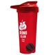 a translucent red tumbler & red lid & black mixing ball endurance shaker tumbler with drink - thru lid and mixing ball