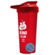 a translucent red tumbler & red lid & cyan mixing ball endurance shaker tumbler with drink - thru lid and mixing ball