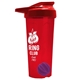 a translucent red tumbler & red lid & violet mixing ball endurance shaker tumbler with drink - thru lid and mixing ball