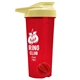 a translucent red tumbler & pastel yellow lid & red mixing ball endurance shaker tumbler with drink - thru lid and mixing ball