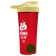 a translucent red tumbler & pastel yellow lid & green mixing ball endurance shaker tumbler with drink - thru lid and mixing ball