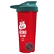 a translucent red tumbler & teal lid & gray mixing ball endurance shaker tumbler with drink - thru lid and mixing ball