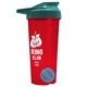 a translucent red tumbler & teal lid & cyan mixing ball endurance shaker tumbler with drink - thru lid and mixing ball