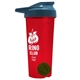 a translucent red tumbler & steel blue lid & green mixing ball endurance shaker tumbler with drink - thru lid and mixing ball
