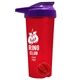 a translucent red tumbler & violet lid & red mixing ball endurance shaker tumbler with drink - thru lid and mixing ball