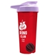 a translucent red tumbler & lilac lid & black mixing ball endurance shaker tumbler with drink - thru lid and mixing ball