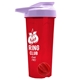 a translucent red tumbler & lilac lid & red mixing ball endurance shaker tumbler with drink - thru lid and mixing ball