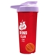 a translucent red tumbler & lilac lid & orange mixing ball endurance shaker tumbler with drink - thru lid and mixing ball