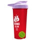 a translucent red tumbler & lilac lid & lime green mixing ball endurance shaker tumbler with drink - thru lid and mixing ball