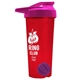 a translucent red tumbler & pink lid & violet mixing ball endurance shaker tumbler with drink - thru lid and mixing ball
